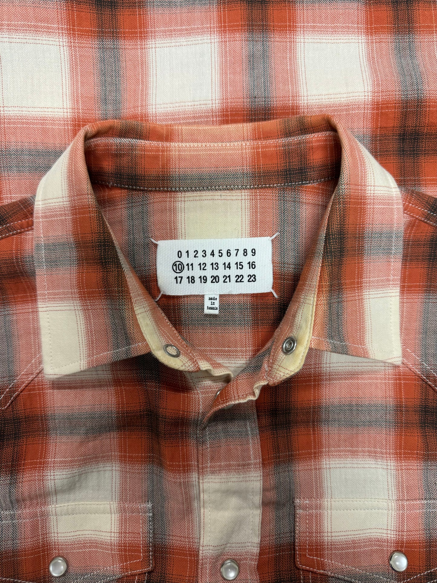 AW2016 Maison Margiela Pearl Button Snap Plaid Flannel