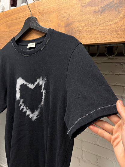 SS2022 Saint Laurent ‘Smoking Heart’ Black Single Stitch Graphic T-Shirt