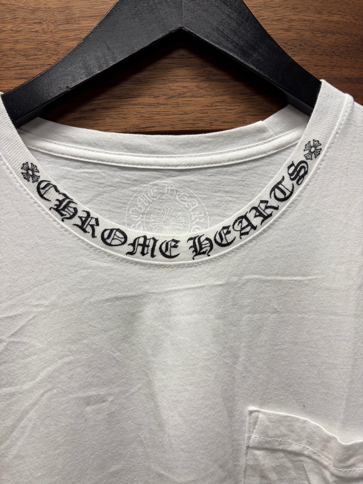 Chrome Hearts ‘Scroll Neck Logo’ White T-Shirt