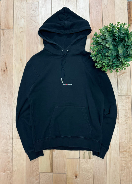 AW2017 Saint Laurent Black Box Logo Hoodie