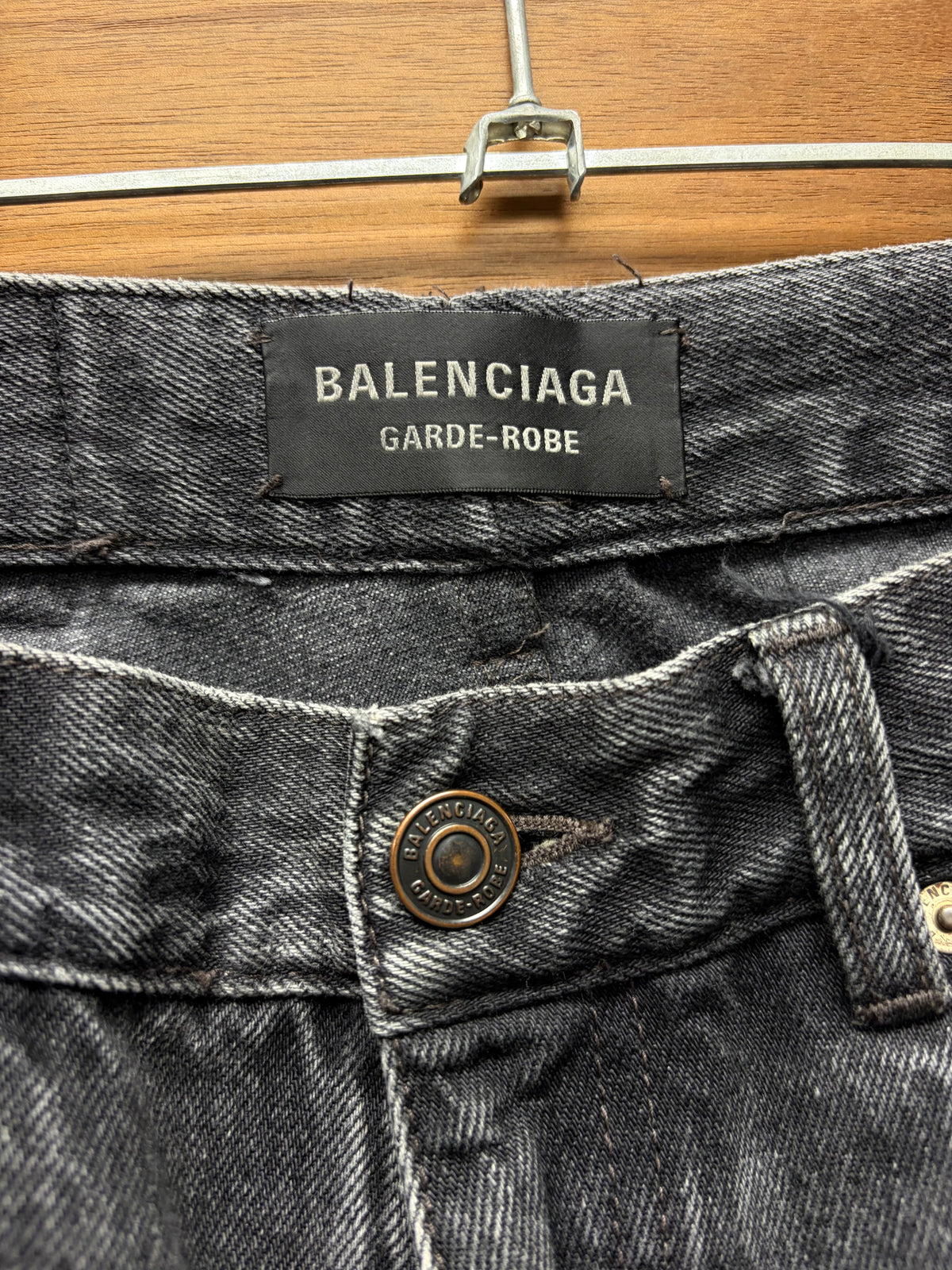 2023 Balenciaga Washed Grey Flared Leg Bootcut Denim