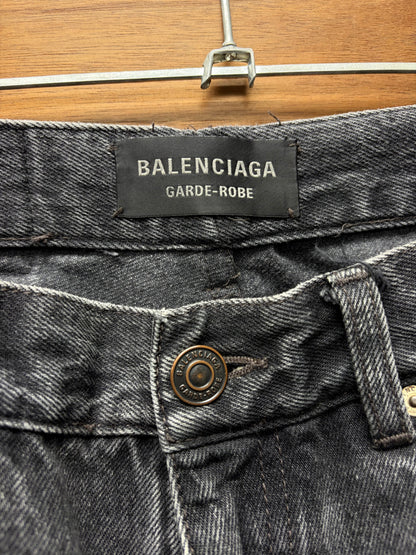 2023 Balenciaga Washed Grey Flared Leg Bootcut Denim