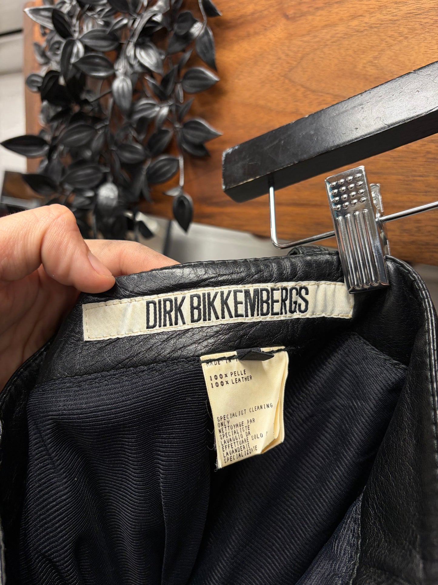Vintage 90s Dirk Bikkembergs Black Lambskin Leather Trousers
