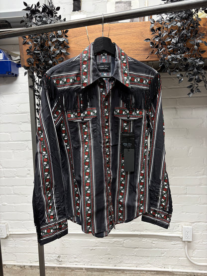 SS2006 Number (N)ine ‘Welcome To The Shadows’ Skulls n’ Roses Button Down Shirt