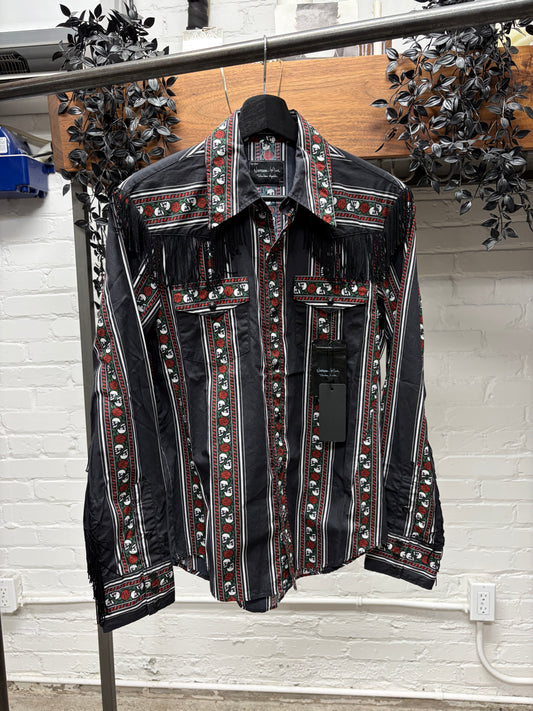 SS2006 Number (N)ine ‘Welcome To The Shadows’ Skulls n’ Roses Button Down Shirt