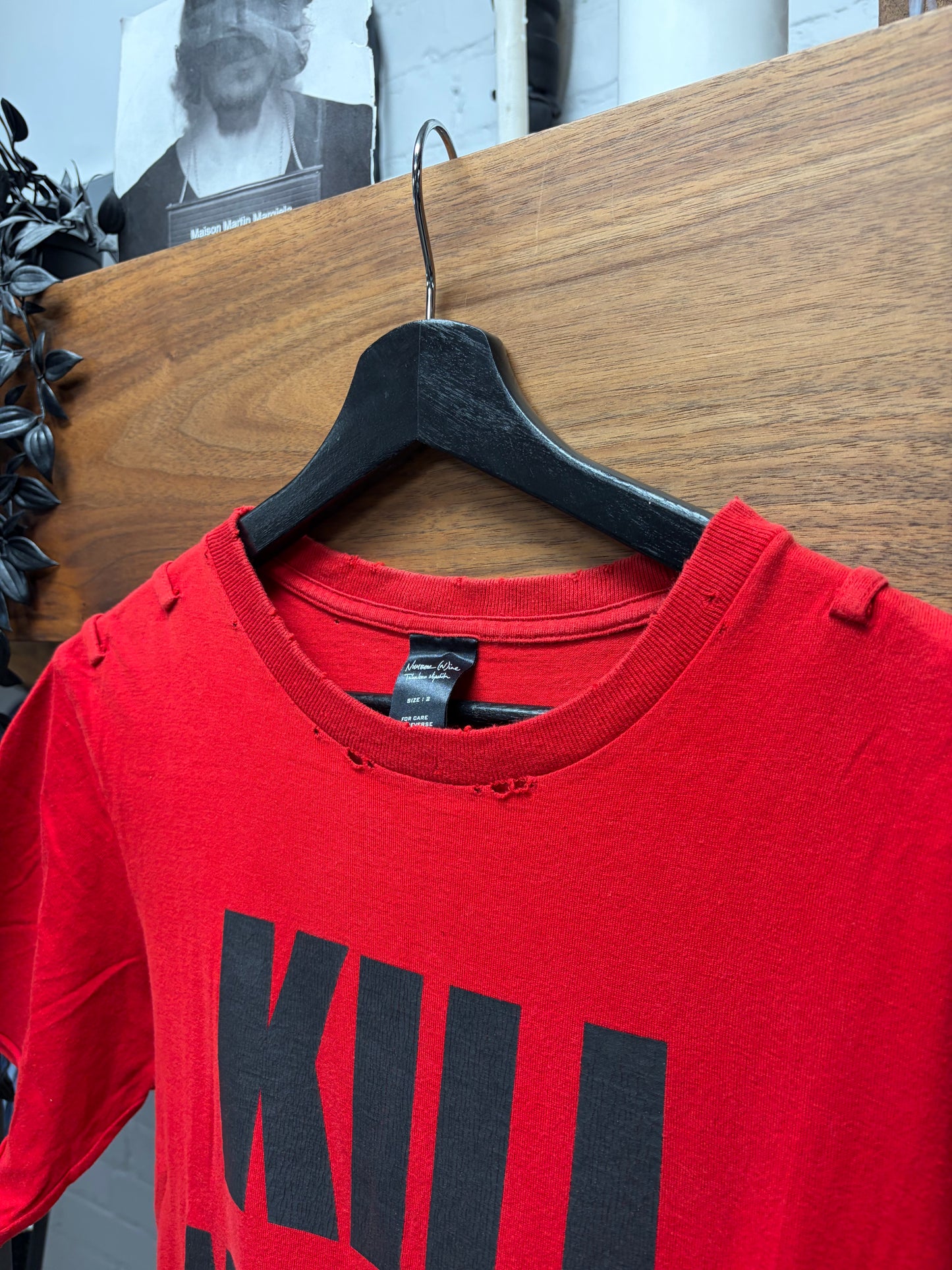 SS2006 Number (N)ine ‘Welcome to the Shadows’ Kill Your Idols Slogan T-Shirt