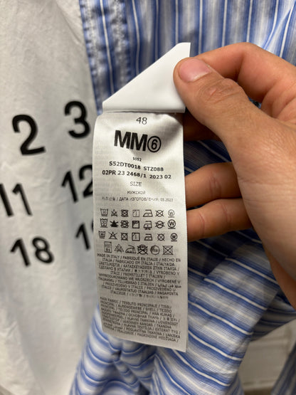 SS2023 Maison Margiela ‘Spliced Logo’ Pinstripe/White Button Up Shirt