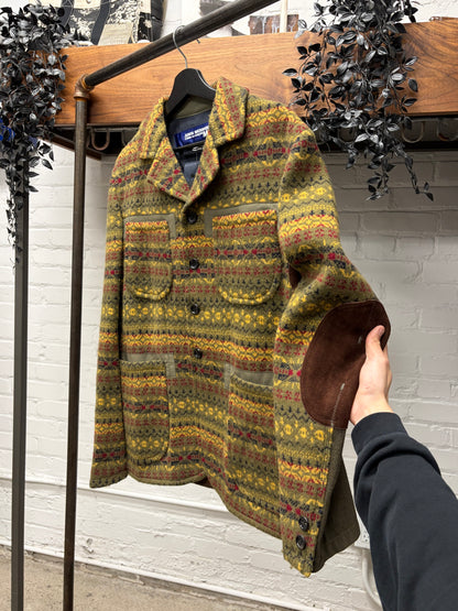 Junya Watanabe ‘Logging’ Knit Patterned Wool Blazer