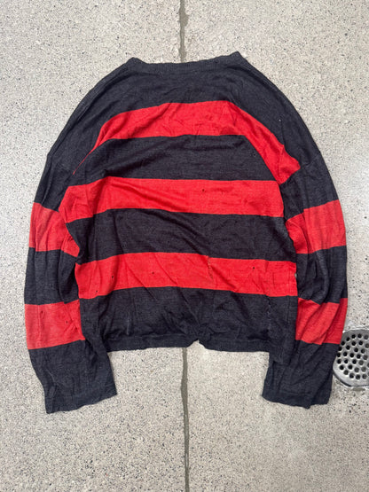 Our Legacy Linen ‘Stripe Moth’ Distressed Knit Sweater