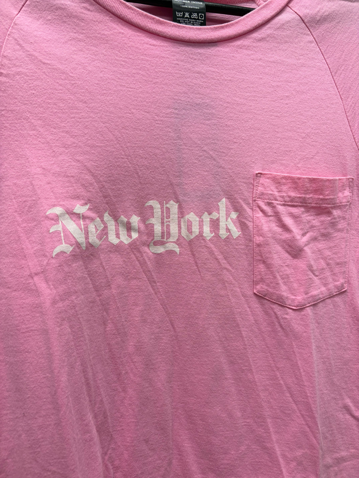 Number (N)ine ‘New York’ Pocket Slogan Short Sleeve T-Shirt