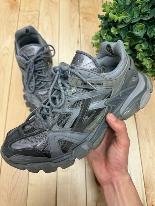 Balenciaga ‘Metallic Grey’ Track Runner Low Top Sneakers