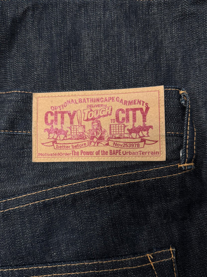 2000s Bape OG Nigo Era ‘Star Sta’ Painted Denim Shorts
