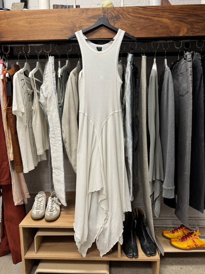 Vintage Jean Paul Gaultier Ribbed White Tank Top Dress
