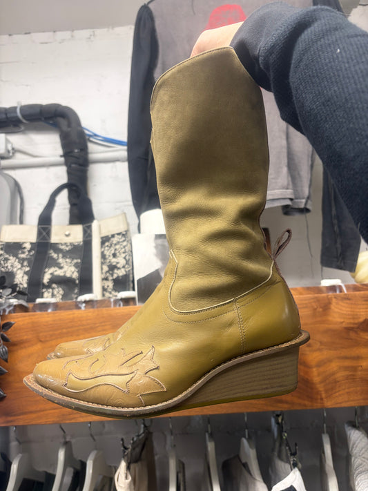 SS2004 Undercover ‘Languid’ Cowboy Western Detailed Leather Boots