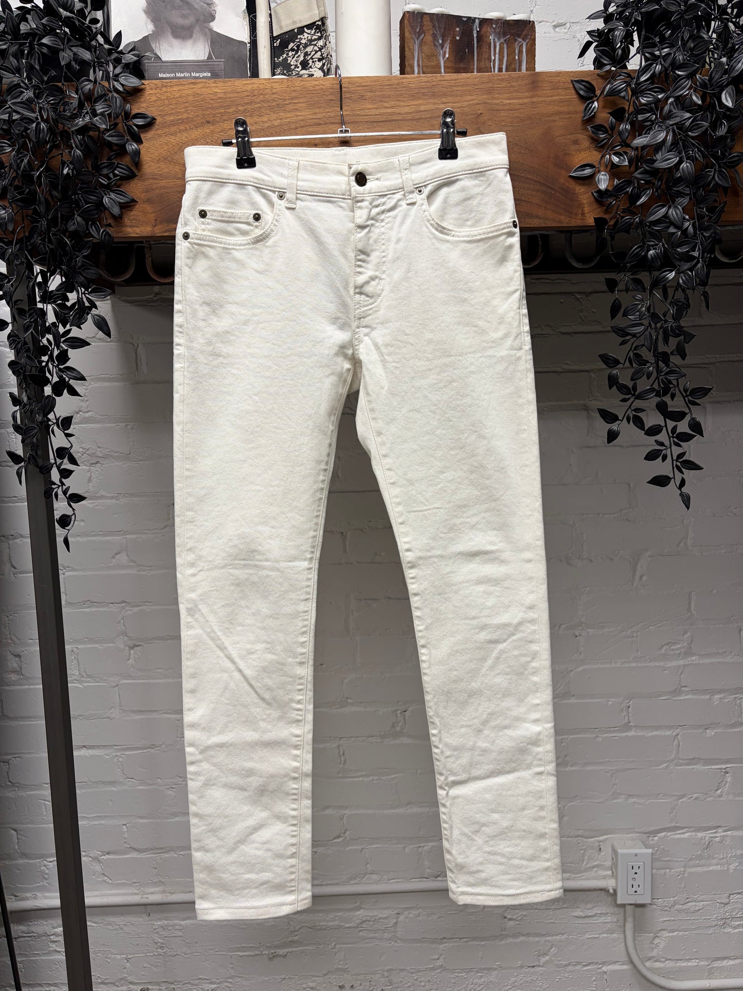 2016 Saint Laurent by Hedi Slimane ‘D02’ White Skinny Jeans