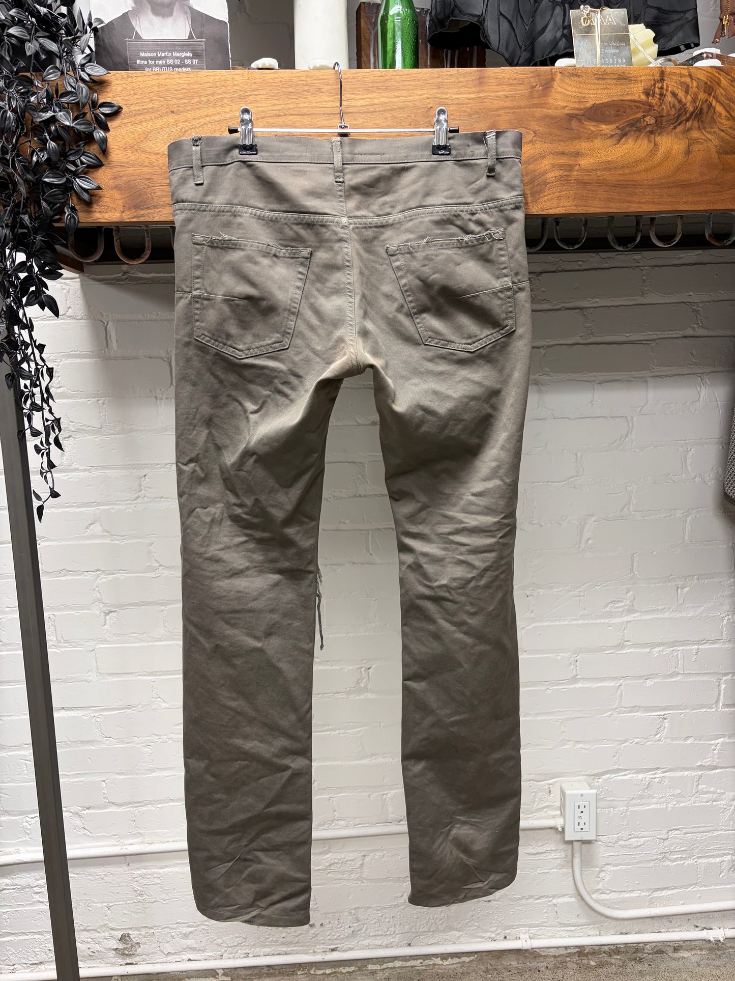 Dior Homme Brown Distressed Skinny Jeans