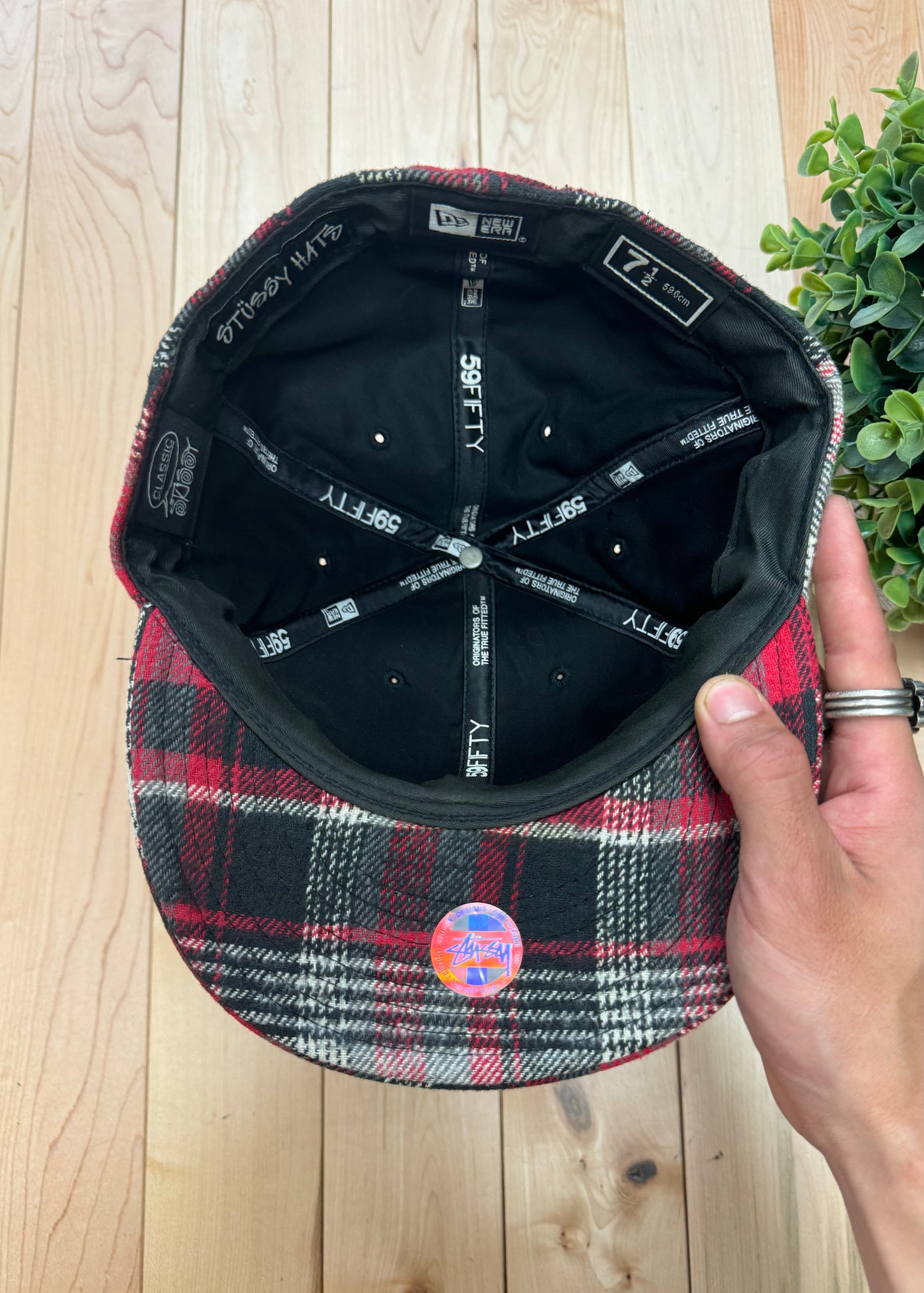 2000s Stussy x New Era Plaid Wool Fitted Hat