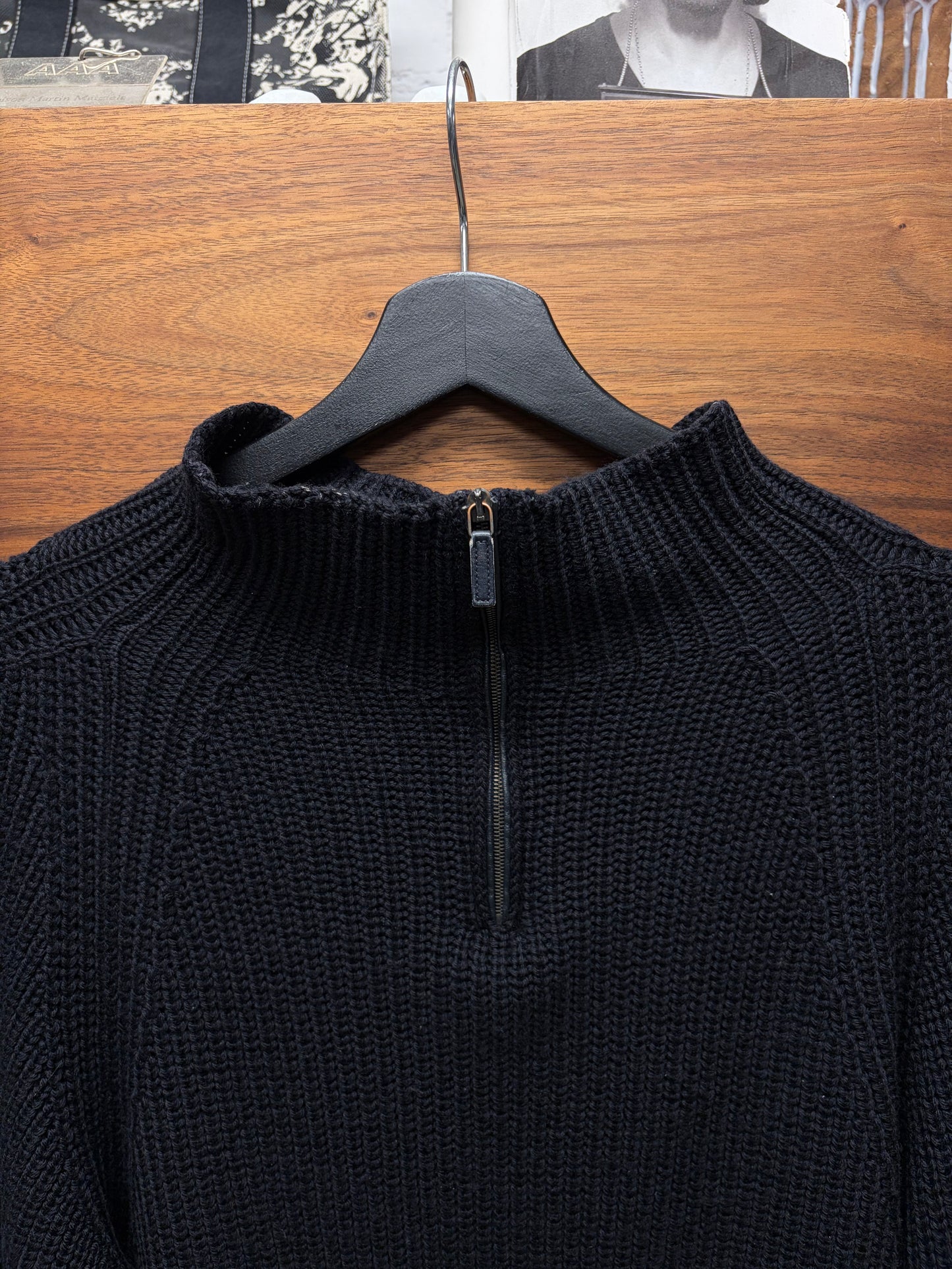 Gucci by Tom Ford Quarter Zip ‘Drivers Knit’ Wool Ribbed Sweater
