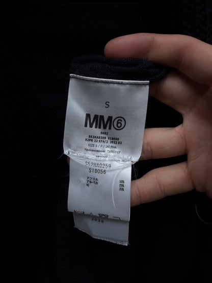2022 Maison Margiela ‘Scarf Wrapped’ Ribbed Black Knit Cardigan