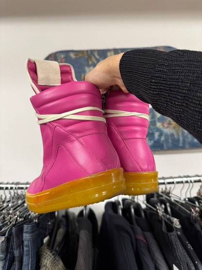 AW2023 Rick Owens ‘Lemon Sole’ Pink Geobasket Sneakers