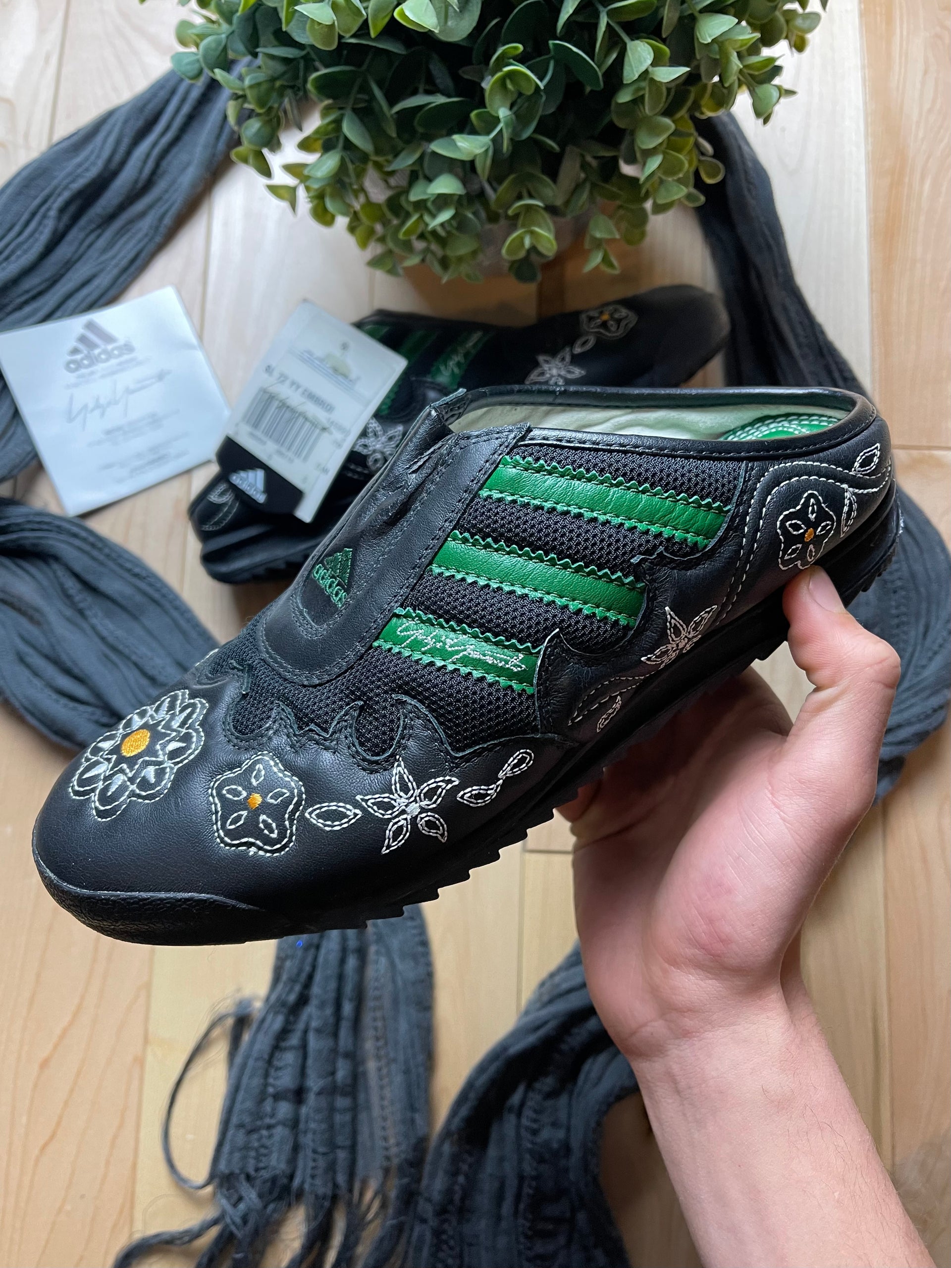 Spring Summer 2002 Yohji Yamamoto x Adidas Embroidered Floral Mules – Alex  Maxamenko