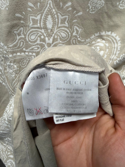 2000s Gucci by Frida Giannini Paisley ‘Crest Logo’ Graphic T-Shirt