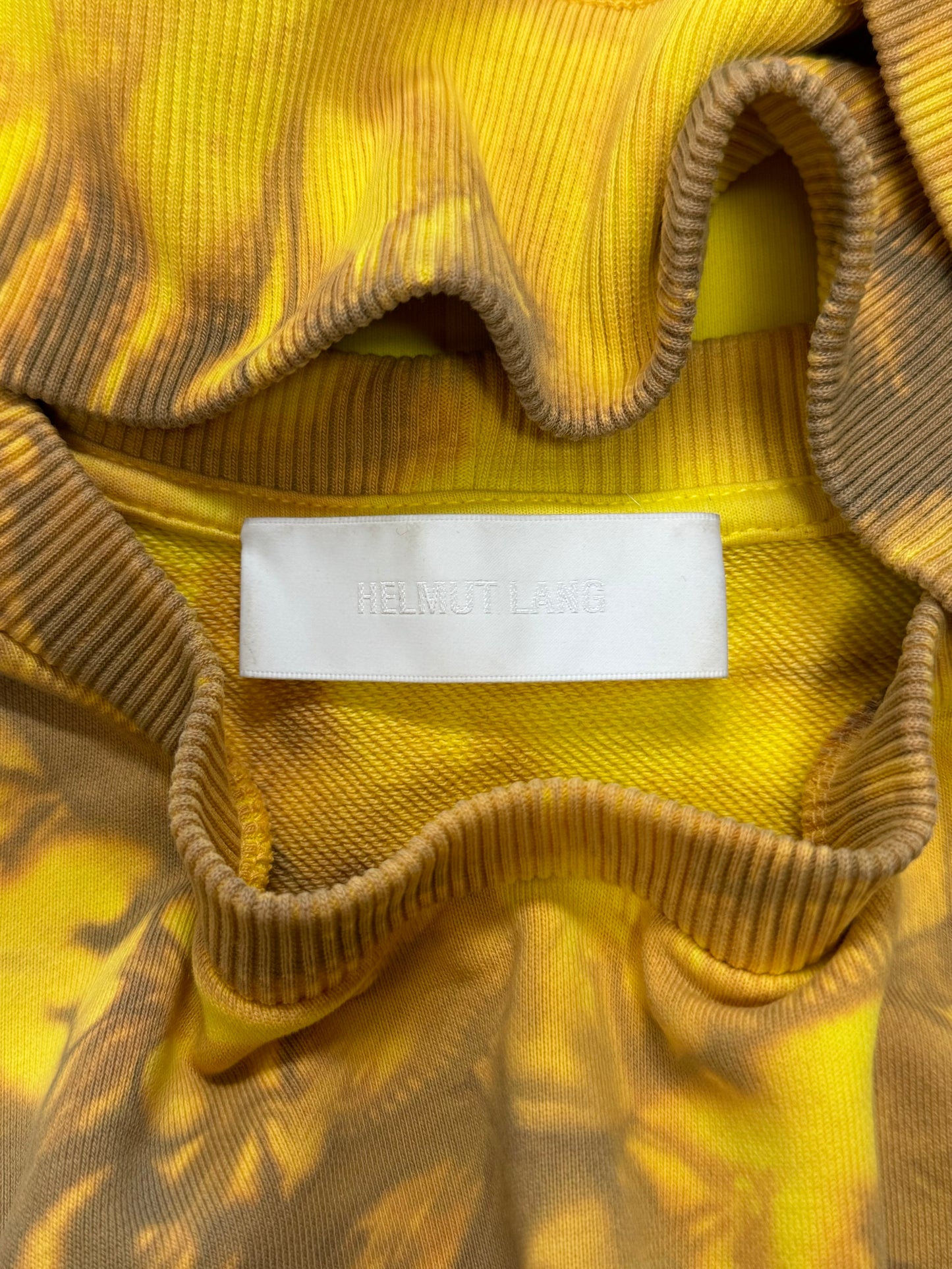 AW2018 Helmut Lang Dyed Yellow Logo Sweatshirt