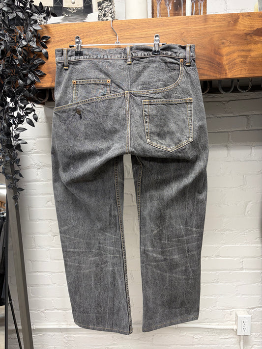 Yohji Yamamoto ‘Y’s’ Sideways Asmmetric Grey Bootcut Denim