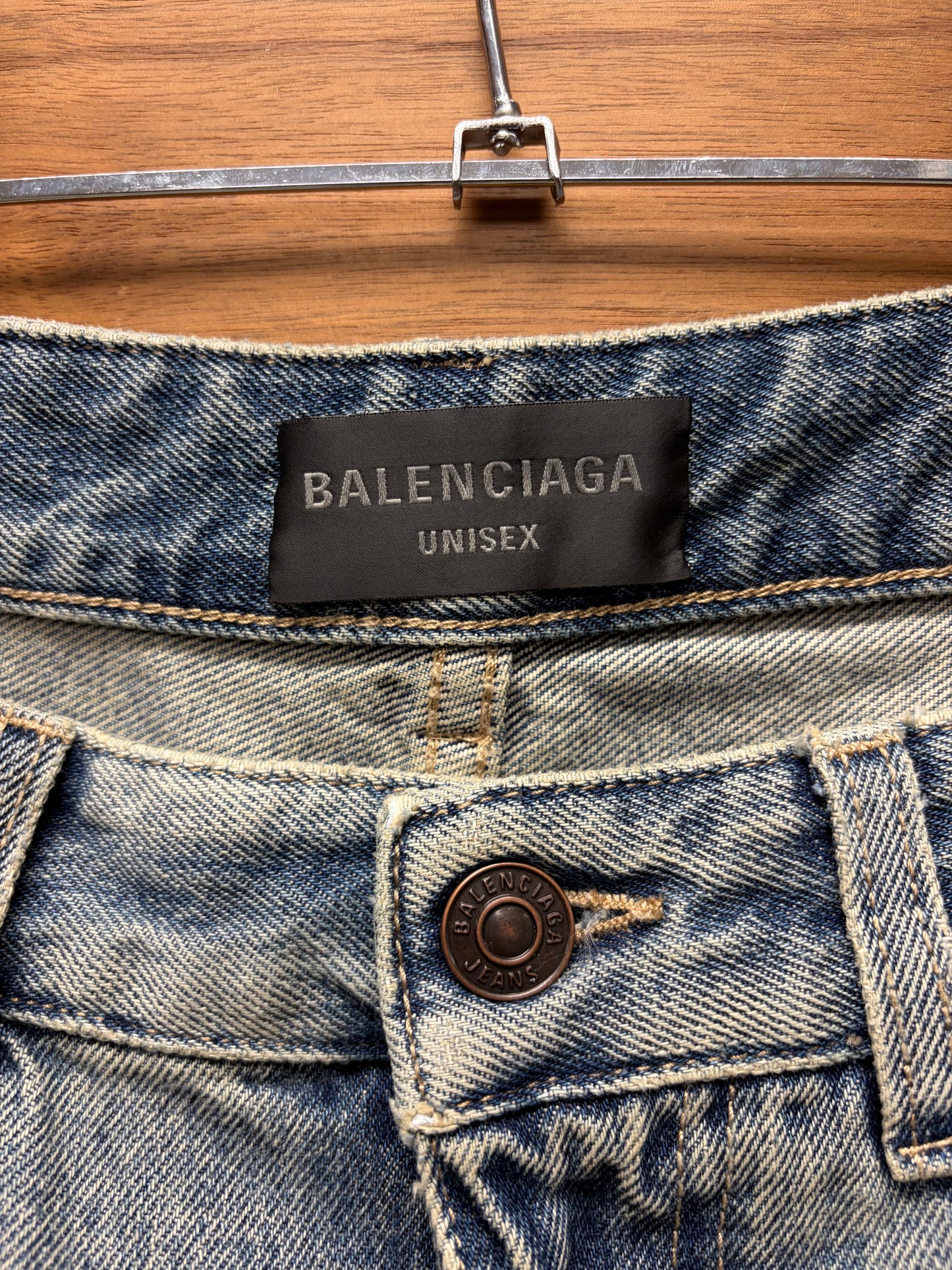 2024 Balenciaga Wide Leg Washed Blue Baggy ‘Skater Cut’ Denim