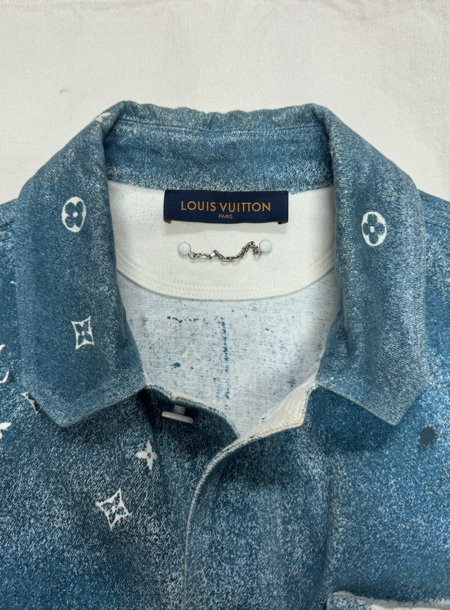 AW2020 Louis Vuitton ‘Snowfall’ Gradient Monogram Denim Overshirt