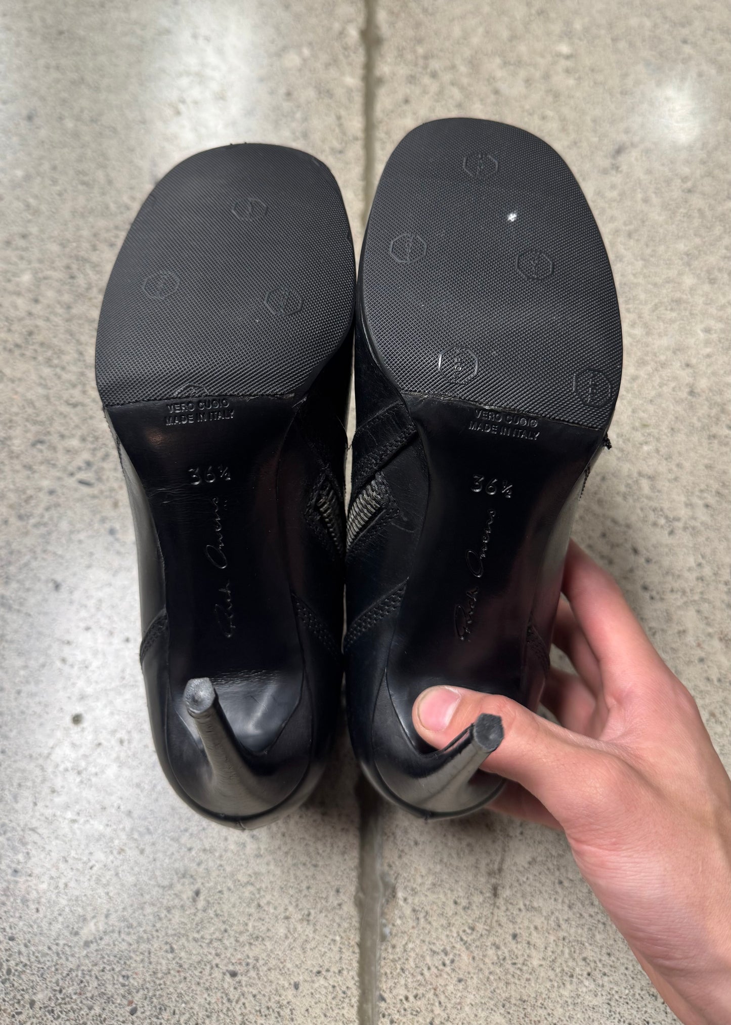 Rick Owens Black Patent Leather Stiletto Heels