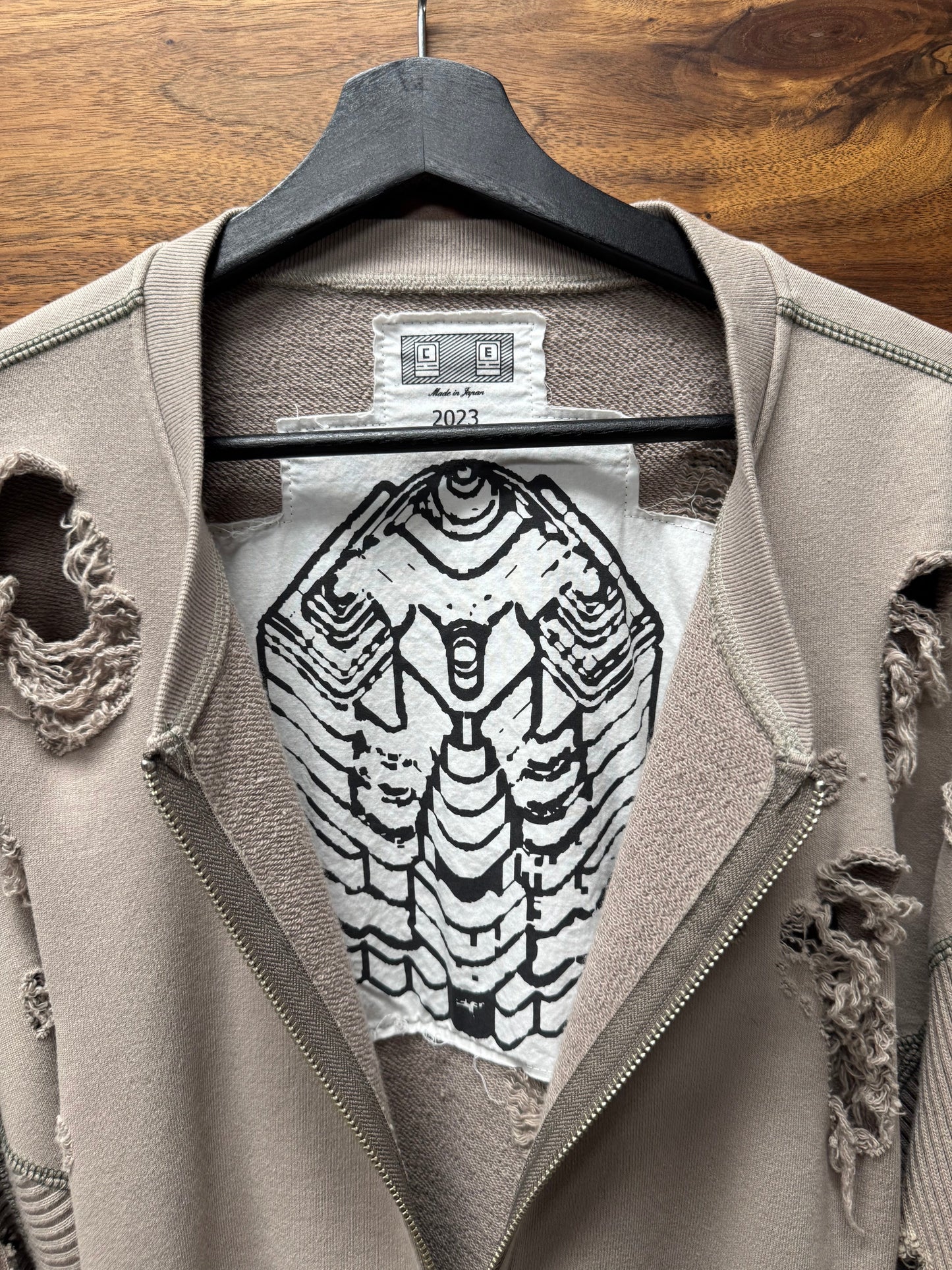 2023 Cav Empt ‘Plague’ Wide Rib Cut Up Sweatshirt
