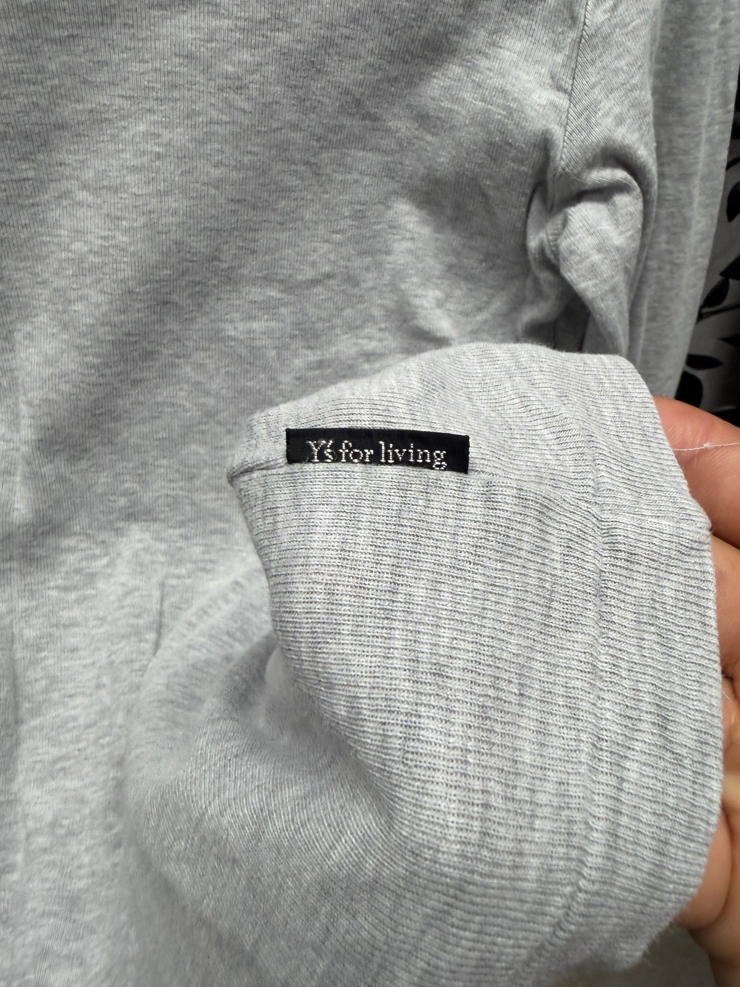 Yohji Yamamoto ‘Y’s For Living’ Ribbed Grey Cotton Long Sleeve Shirt