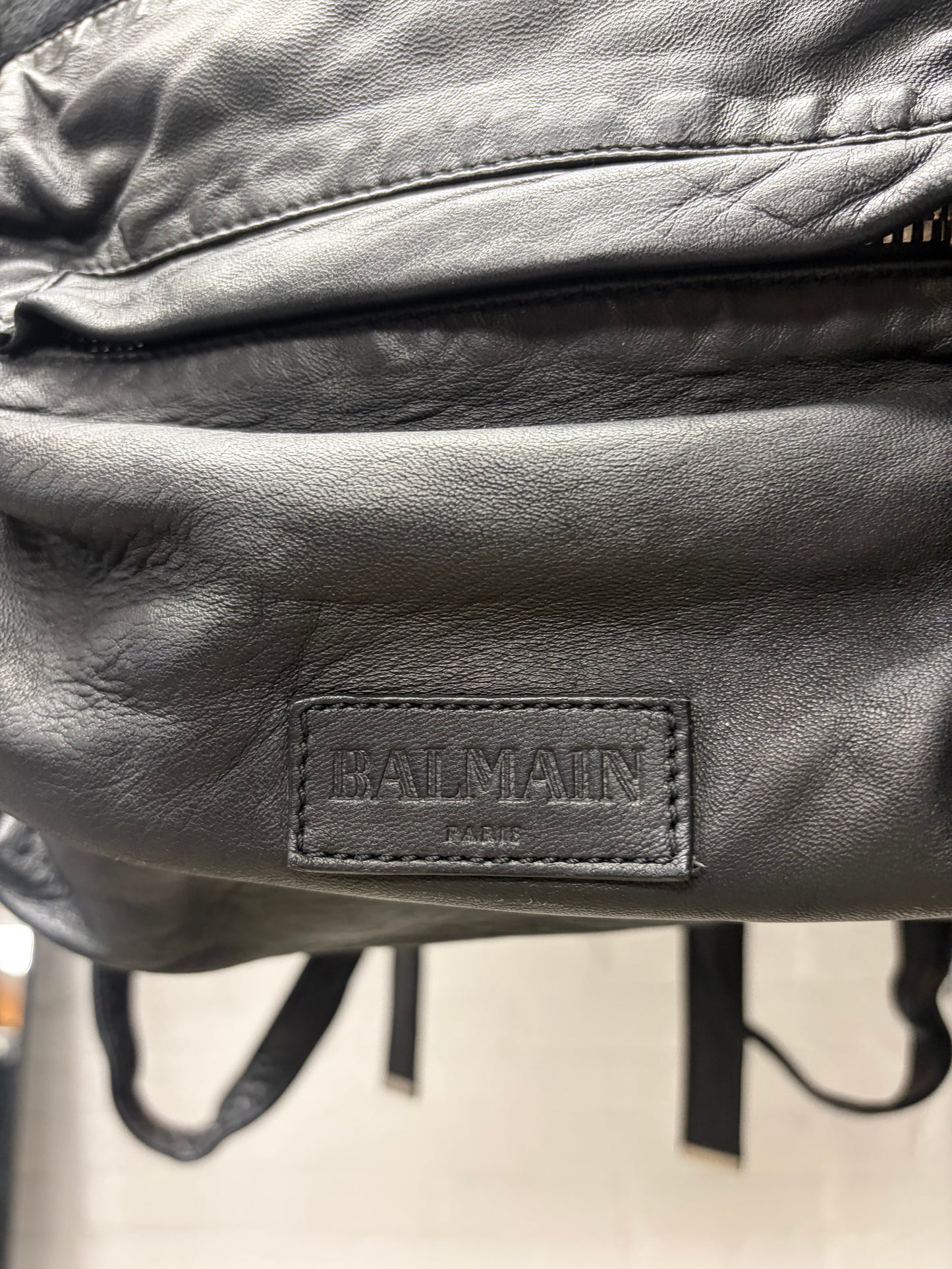 Balmain Pony-Hair/Black Lambskin Leather Backpack