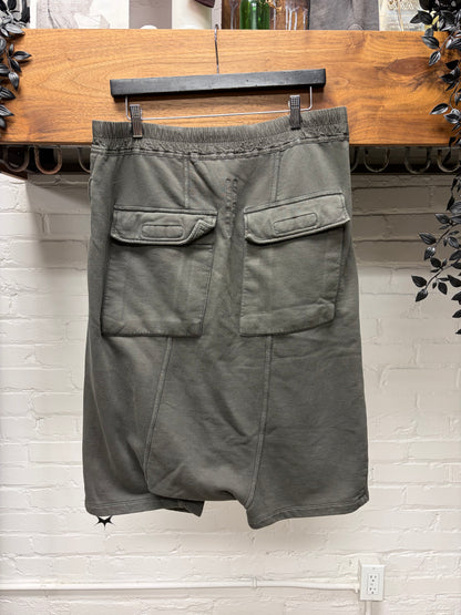 SS2014 Rick Owens ‘Vicious’ Dark Dust Cotton Drop Crotch ‘Pod’ Shorts