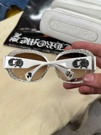 Chrome Hearts ‘Sweet Young Thang’ White/Silver Oval Sunglasses