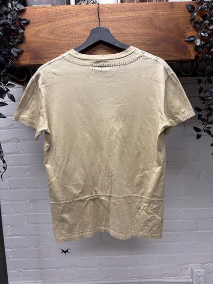 SS2008 Dior Homme V-Neck Braided Cotton Distressed T-Shirt