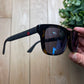 Gucci Blue Tinted ‘Wayfarer’ Stripe Logo Sunglasses