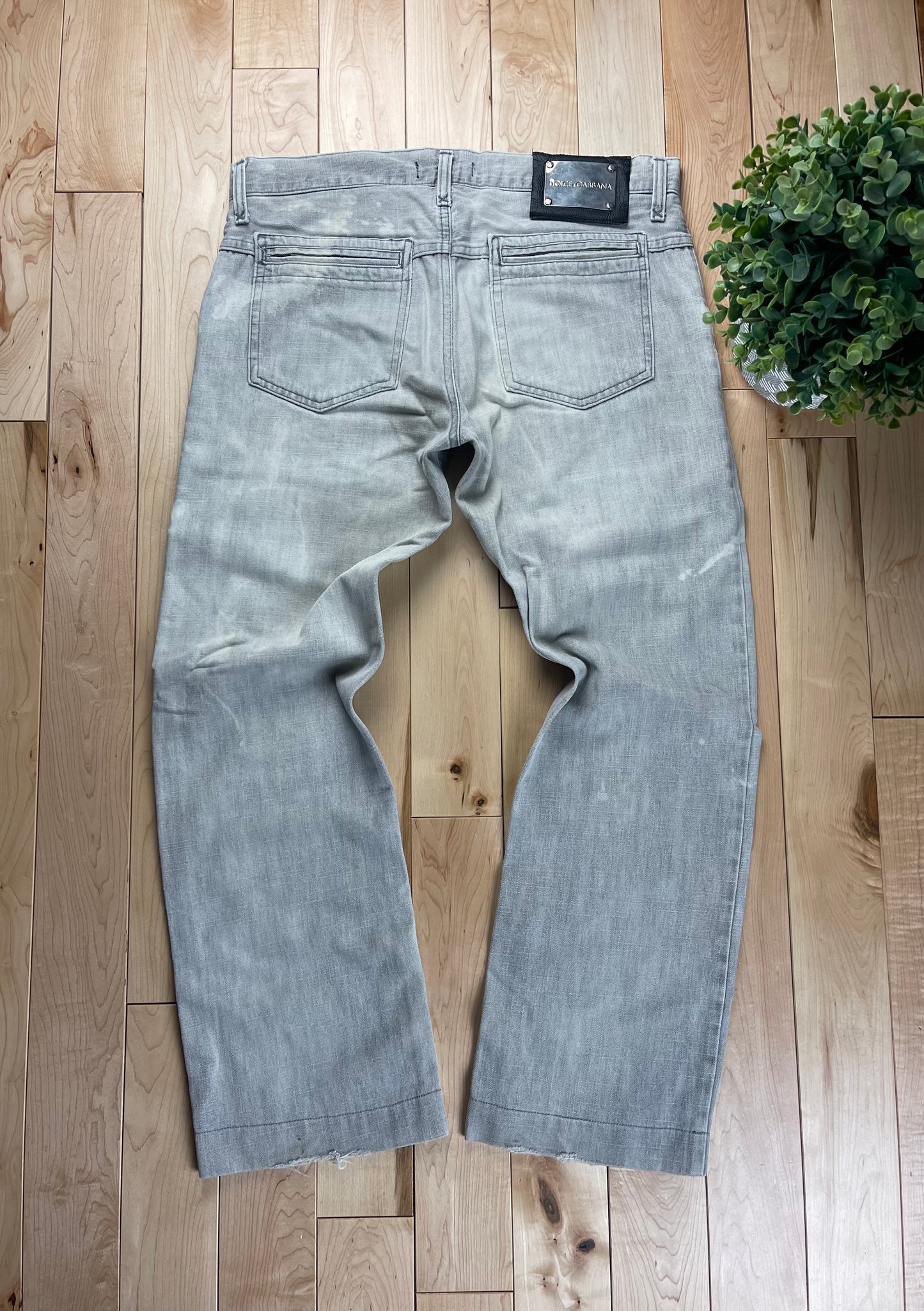 Dolce & Gabbana Distressed Grey Bootcut Denim