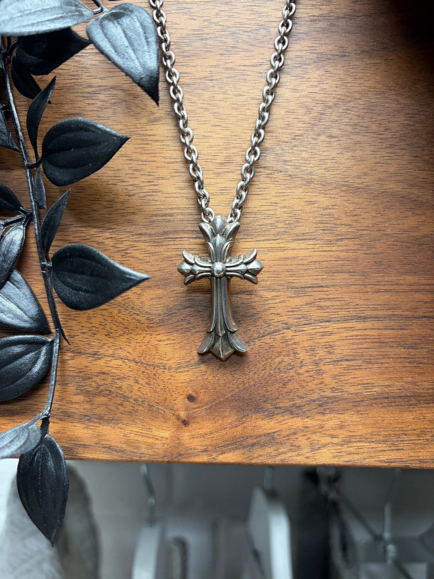 Chrome Hearts Large ‘Double Cross’ Stacked 925 Silver Pendant