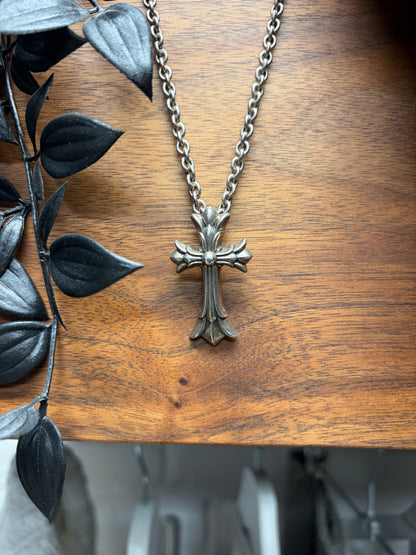 Chrome Hearts Large ‘Double Cross’ Stacked 925 Silver Pendant