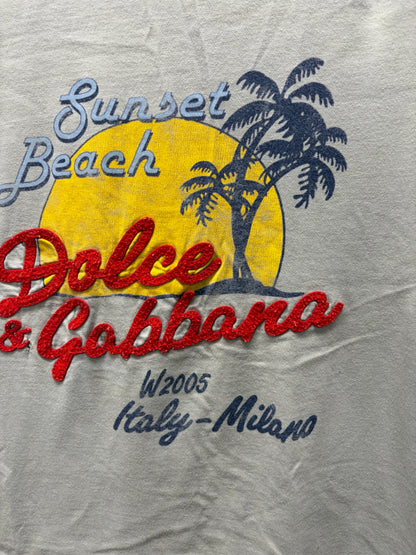 Vintage 2005 Dolce & Gabanna ‘Sunset Beach’ Grey Cotton Tank Top