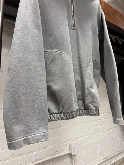 AW2021 Lemaire Quarter Zip ‘Stone Washed Grey’ Hoodie