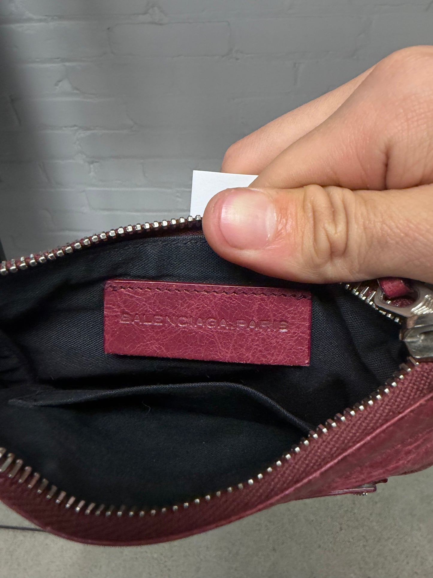 Balenciaga ‘Giant 12’ Clay Red Flat Leather Mini Clutch