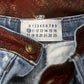 AW2006 Maison Martin Margiela Red Paint Coated Leather Patchwork Denim