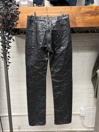 AW2020 Givenchy Wax Coated Black ‘Crackled’ Denim