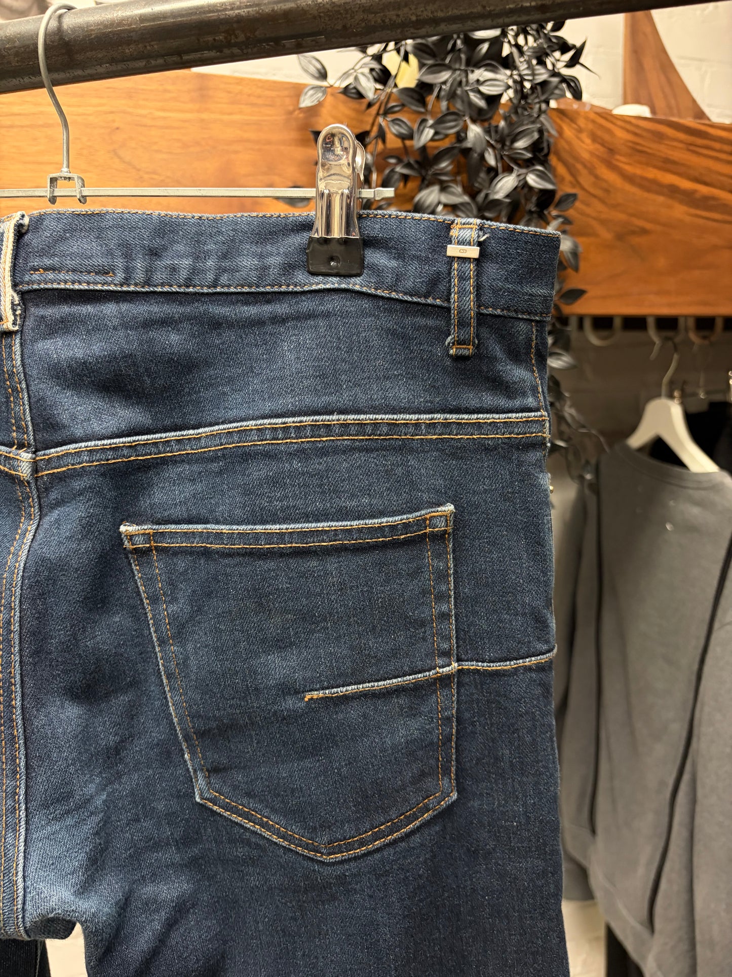 Dior Homme ‘Unaltered Inseam’ Raw Blue Skinny Jeans