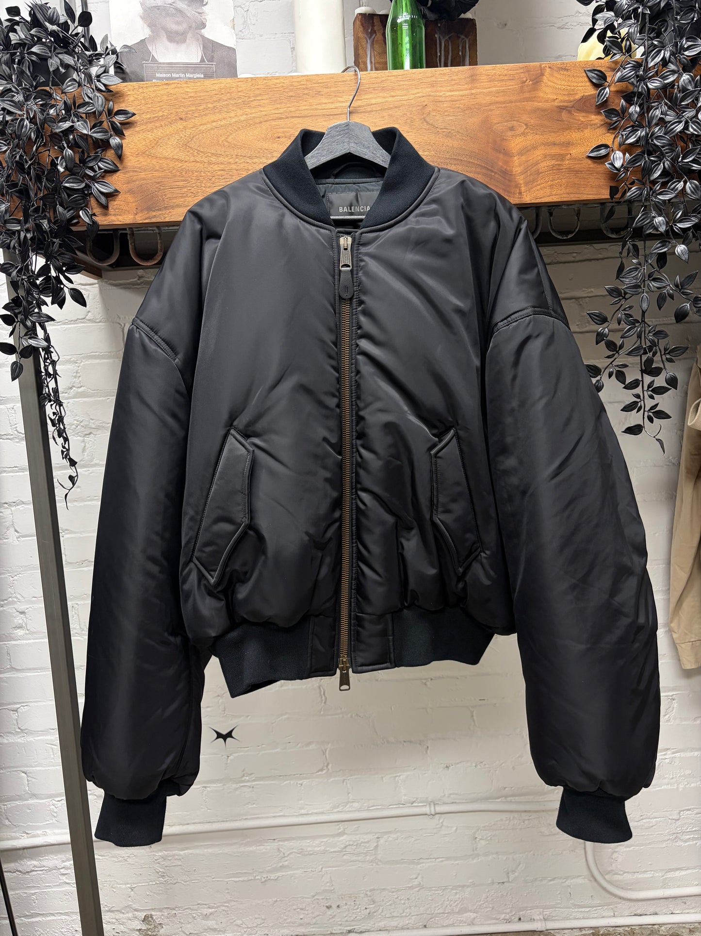 SS2023 Balenciaga Runway ‘Mudshow’ Padded Black Bomber Jacket