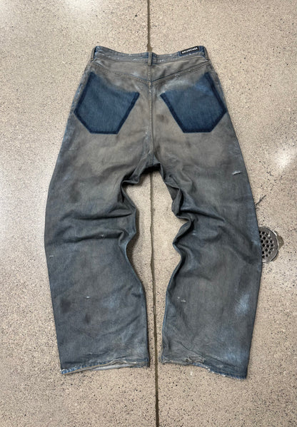 SS2023 Balenciaga ‘Mudshow’ Reversed Pocket Thrash Distressed Denim