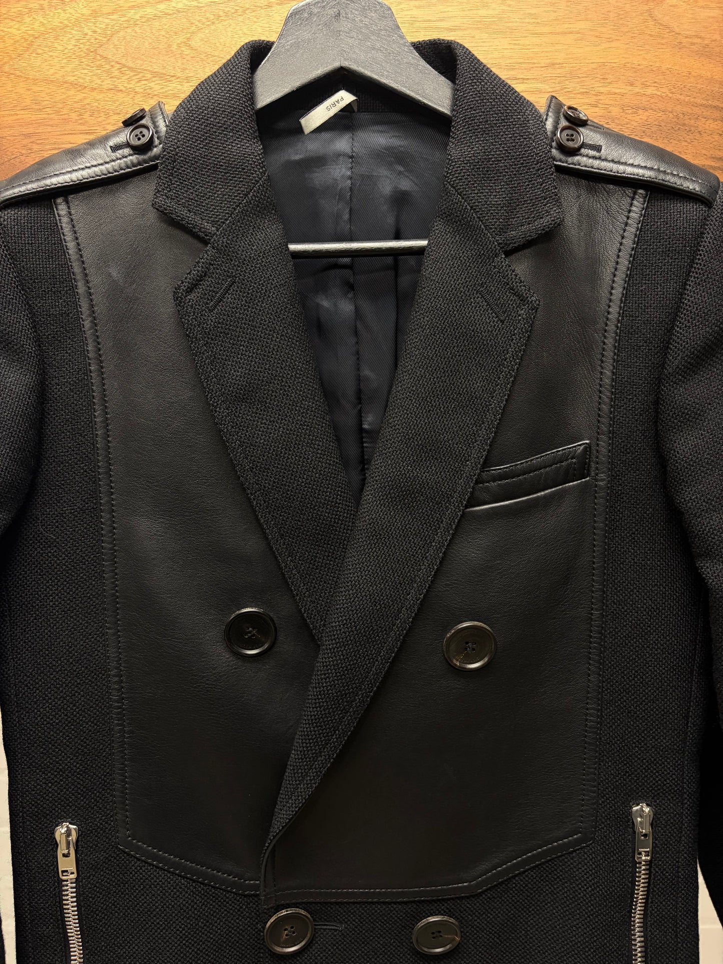 AW2007 Dior Homme by Hedi Slimane ‘Navigate’ Hybrid Lambskin Leather Double Breasted Jacket